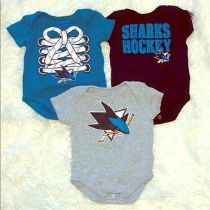 NHL Infant San Jose Sharks 3 pack 6-9 onesie set